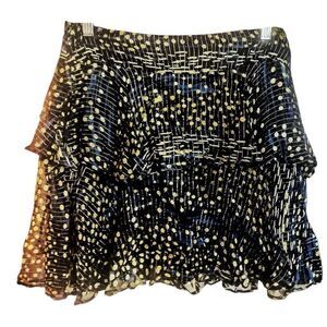 Shore Black Metallic Layered Chiffon Mini Skirt Size Medium NWT MSRP $178